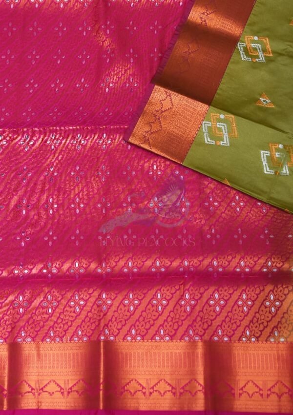 Sage Green Semi Silk Saree