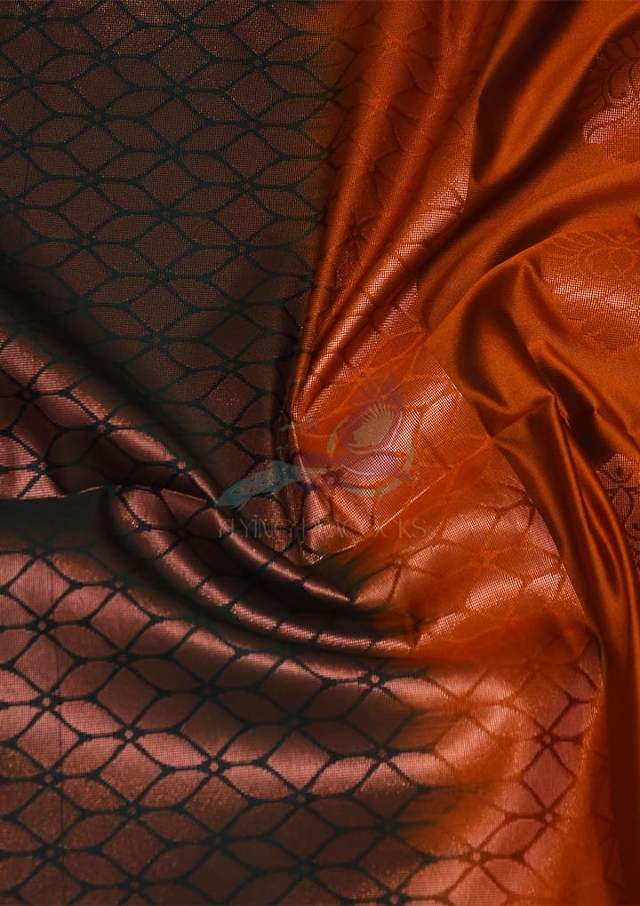 Tawny Brown Semi-Silk Saree