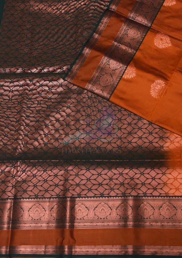 Tawny Brown Semi Silk Saree