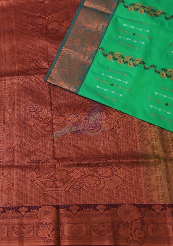 Mint Green Semi Silk Saree