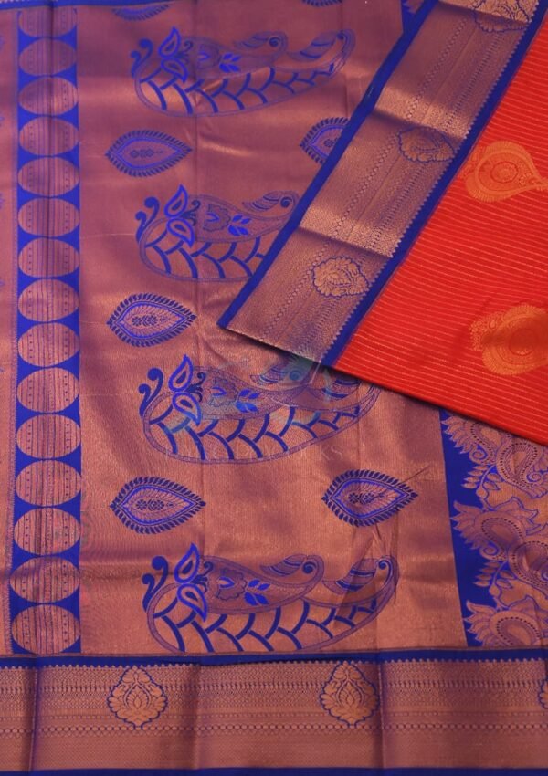 Blood Red Semi Silk Saree