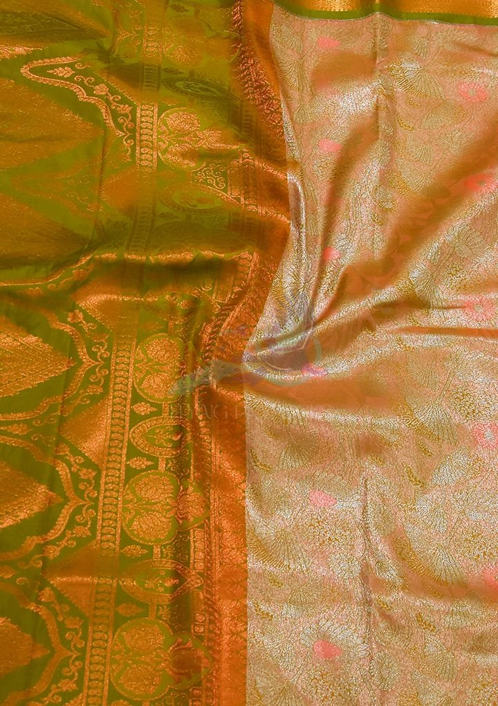 Peach Semi Silk Saree