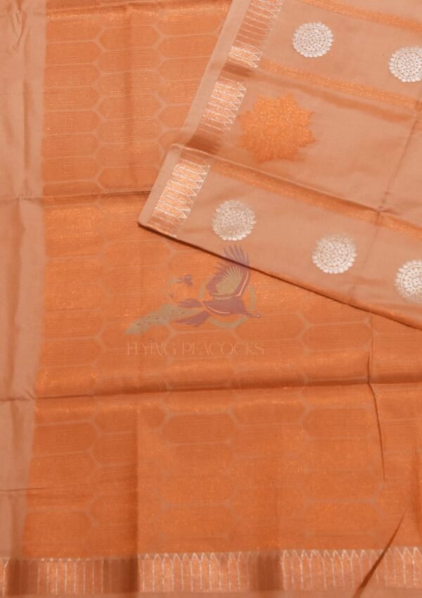 Plaster Brown Zari Work Saree